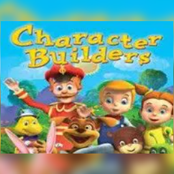 A cartoon of characters and the title character builders.